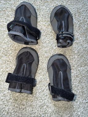 Top Paw Black & Gray Dog Booties with Velcro Straps
